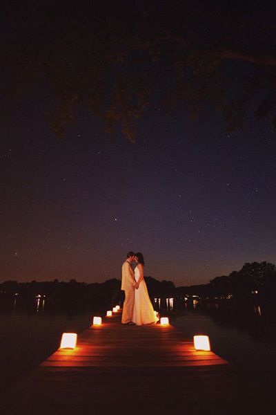 After Dark: 50 Gorgeous Nighttime Wedding Photos Lake Wedding Photos, Night Time Wedding, Lakeside Wedding, Charlotte Wedding, Lake Wedding, Green Wedding Shoes, Wedding Night, Wedding Pics, Two People