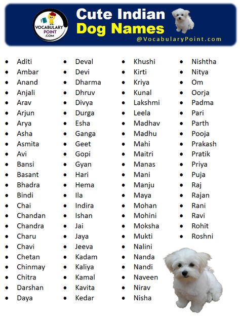 Whether you’re looking for inspiration for your new puppy or just interested in learning more about traditional Indian culture, this article will explore some of ... Read more The post Cute Indian Dog Names appeared first on Vocabulary Point. Funny Names For Dogs, Indian Name, Indian Dog, Names Male, Girl Dog Names, Indian Names, Cute Names For Dogs, Funny Names