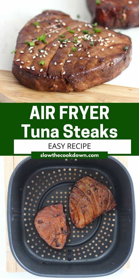 Instant Pot Tuna Steak, Air Fryer Tuna Steaks, Ahi Tuna Steak Recipe Air Fryer, Tuna Steaks In Air Fryer, Air Fryer Tuna Steak, Air Fryer Tuna, Ahi Tuna Steaks, Marinated Tuna Steak, Tuna Steak Recipe