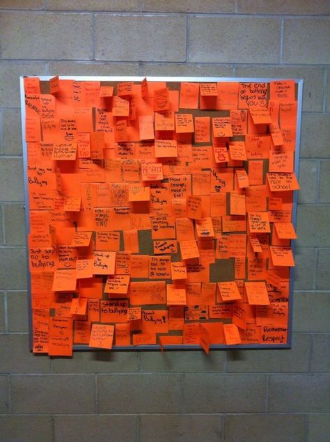 Unity day anti bullying messages decorated every locker in the morning then turned into a bulletin board Prevention Month, Unity Day, Super Friends, School Events, Kids Activities, Good Job, Bulletin Board, In The Morning, Positive Thinking