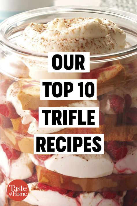 Layered Desserts Trifle, Summer Trifle Desserts, Healthy Trifle, Triffle Recipe, Trifle Bowl Desserts, Christmas Trifle Recipes, Layered Dessert Recipes, Trifle Recipes Easy, Trifle Bowl Recipes