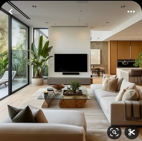 Open Space Living Room, Luxury Living Room Decor, Japanese Style House, Sunken Living Room, Living Room Tv Unit, Open Space Living, Living Room Design Decor, Home Design Living Room, Living Room Spaces