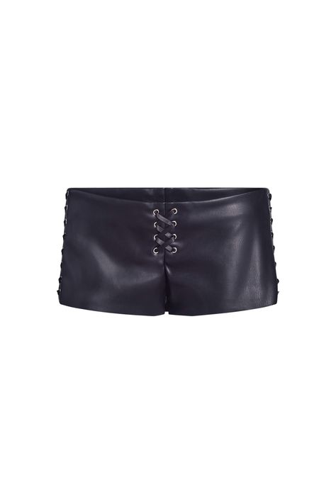 RAMONA SHORT - BLACK Mini Shorts Outfit, Leather Shorts Outfit, Dolphin Silhouette, Rave Fits, Black Leather Shorts, Hot Short, A Dolphin, I Am Gia, Hot Shorts