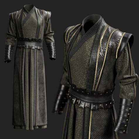 Fantasy Outfit-MALE- MD/Clo3d + Smart Material + 4K Textures + OBJ + FBX (vol 20) , Zahra.3D on ArtStation at https://www.artstation.com/artwork/obnqDz Royal Elven Clothing Male, Green Fantasy Outfit Male, Medival Outfits Male, Fantasy Mens Clothes, Mens Fantasy Fashion, Fantasy Male Outfit, Fantasy Fashion Male, Mage Outfit, Mage Costume