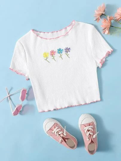 Adrette Outfits, Girls T Shirts, Marble Case, Cute Lazy Outfits, Embroidery Floral, Trendy Summer Outfits, Cute Preppy Outfits, Shirts For Teens, Aesthetic Shirts