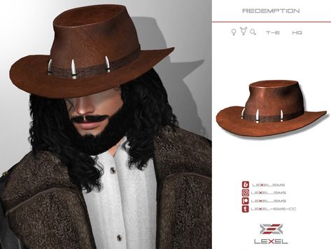 Ts4 Cowboy Hat, Sims 4 Sheriff Cc, Sims 4 Cowboy Clothes, Sims 4 Cc Cowboy Hat Male, The Sims 4 Western Cc, Arthur Morgan Sims 4, Farmer Sims 4 Cc, Sims 4 Old West Cc, Sims 4 Male Cowboy Cc