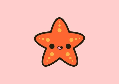 Cute starfish by peppermintpopuk Cute Fish Drawing Kawaii, Starfish Drawing Easy, Cute Starfish Drawing, Starfish Doodle, Cute Sea Animals Drawing, Starfish Drawing, Kawaii Alpaca, Cute Starfish, Starfish Art