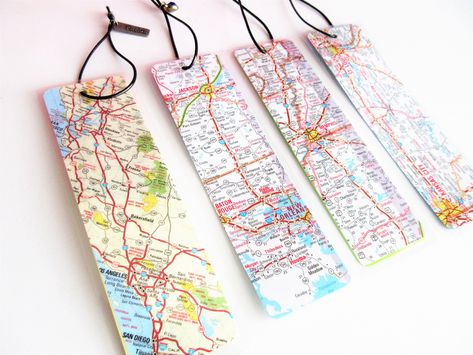 Handmade map bookmarks, state accessories, map decor and gifts, gift ideas for travellers, state map gifts Map Bookmark, Collect Beautiful Moments, Map Crafts, Small Business Gifts, Gifts For Nan, Handmade Bookmarks, All Who Wander, Personalized Bookmarks, Book Marks