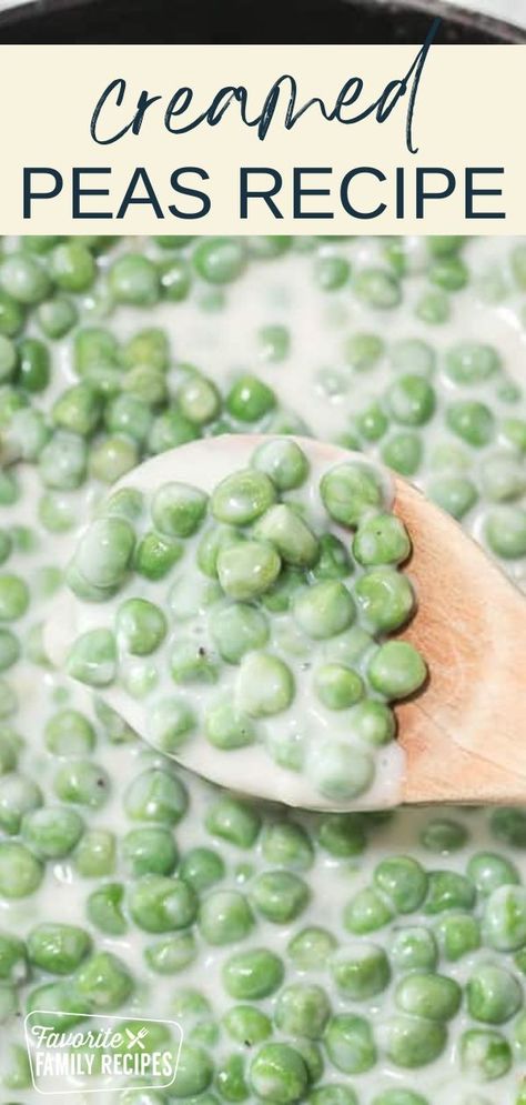 Creamed Peas Recipe, Winter Side Dishes, Creamy White Sauce, Creamy Peas, Sea Food Salad Recipes, Creamed Peas, White Sauce Recipes, Peas Recipe, Foods High In Iron