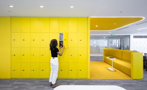 Industry Architecture, Office Boho, Smart Lighting System, Yellow Office, Presentation Board Design, Office Lockers, City Office, Head Office, Retail Design Blog