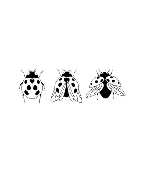 Small Ladybug Drawing, Ladybird Drawing Simple, Ladybug Design Tattoo, Ladybug Tattoo Wings Open, Ladybug With Flower Tattoo, One Line Ladybug Tattoo, Minimalist Ladybug Tattoo Simple, Ladybug Tattoo Drawing, Cartoon Ladybug Tattoo