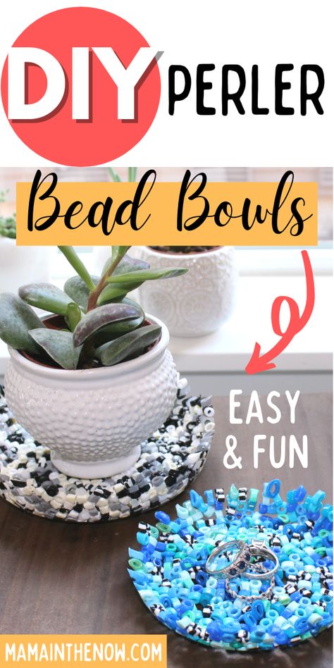 Get the complete instructions here of how to make your own Perler bead bowl. It's a fun craft with Perler beads. Give these melted bead bows as teacher gifts, or use them as handmade gifts for Christmas and Mother's Day! Perler crafts for kids of all ages! #PerlerBeads #PerlerCrafts #CraftsforKids #MamaintheNow #BeadBowl Melted Bead Bowl, Hygge Diy, Hygge Inspiration, Handmade Teacher Gifts, Bead Bowl, Teacher Gift Christmas, Nature Paper, Perler Crafts, Crafts For The Home