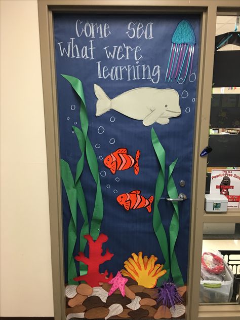 Turtle Classroom Decorations, Sea Classroom Door, Turtle Classroom, Ocean Reading, Classroom Door Ideas, Ocean Theme Preschool, Ocean Classroom, Ocean Theme Classroom, Teachers Room