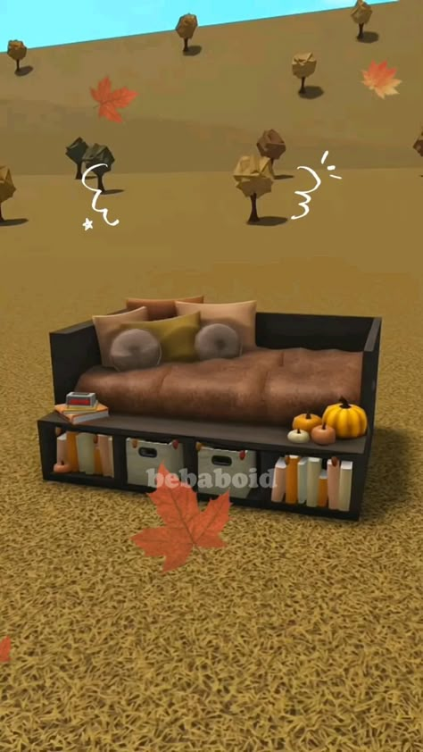 bloxburg, autumn, fall, bedinspo, roblox, bloxburgbuild, bloxburgdesign, bed Bloxburg Bed, Bloxburg Autumn, Bloxburg Fall House, Bloxburg Halloween, Bloxburg Build Hacks, Bloxburg Tips, Bloxburg House Layouts, Bloxburg Building Ideas, Bloxburg Inspiration