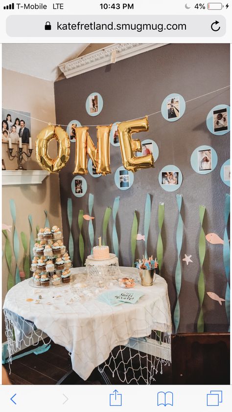 Aquarium First Birthday, Oneder The Sea Table Decor, Oneder The Sea First Birthday, Ocean Themed 1st Birthday Party, 1st Birthday Under The Sea Theme, 1st Birthday Sea Theme, Aquarium First Birthday Party, First Birthday Water Theme, Under The Sea Birthday Boy