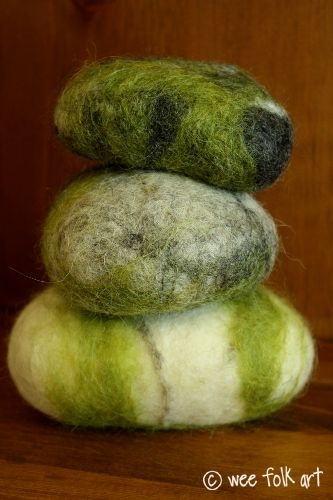 Moss Covered Felted Stones – Wee Folk Art Felted Stones, Wee Folk Art, Tovad Ull, Felted Soap, Wee Folk, Moss Covered, Wet Felting Projects, Needle Felting Tutorials, Crafts For Seniors