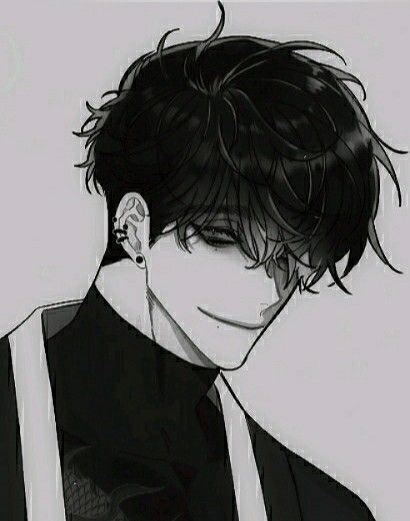 Anime Guy With Wolfcut, Straight Face Anime, Anime Guy With Scar On Face, Zombie Anime Boy, Crazy Anime Boy, Emo Boy Art, Scruffy Hair, Emo Anime Boy, Anime Glasses Boy