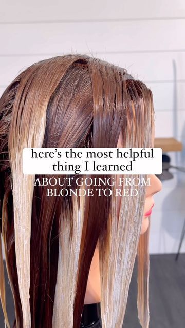 Blonde To Copper Hair Before And After, From Blonde To Red, Blonde To Red, Igora Vibrance, Hair Color Placement, Red And Blonde, Red Hair With Highlights, Color Tips, Color Formulas