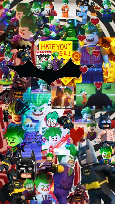 Batman Collage, Lego Batman Wallpaper, Batman Movie Posters, Lego Batman 3, The Lego Batman Movie, Lego People, Lego Batman Movie, Joker Wallpapers, Lego Characters