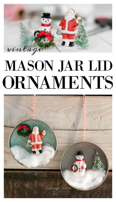 Mason Jar Lid Ornament Check more at https://14fit.com/mason-jar-lid-ornament Mason Jar Lid Christmas Tree Door Hanger, Jar Ring Ornaments, Canning Jar Lids Christmas Ornaments, Plastic Lid Crafts, Canning Jar Lid Crafts, Canning Lid Ornaments, Mason Jar Lid Ornaments, Jar Lid Ornaments, Lid Ornaments