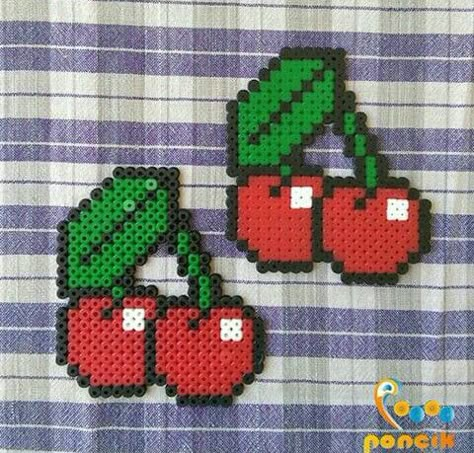 Cherry Perler Beads Perler Bead Cherry, Strawberry Perler, Festival Kandi, Cherry Pearl, Hamma Beads Ideas, Easy Perler Bead Patterns, Easy Perler Beads Ideas, Beads Patterns, Hama Beads Design