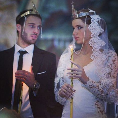 Orthodox Christianity Wedding, Orthodox Wedding Dress, Orthodox Couple, Orthodox Marriage, Czech Wedding, Georgian Wedding, Serbian Wedding, Jewish Marriage, Gothic Bride