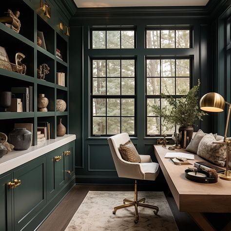 Best Moody Paint Colors of 2024 Best Hunter Green Paint Colors, Moody Green Benjamin Moore, Dark Moody Green Paint, Best Moody Green Paint Colors, Moody Green Paint Colors Sherwin Williams, Moody Office Paint Colors, Rock Bottom Sherwin Williams, Moody Green Office, Moody Green Paint Colors