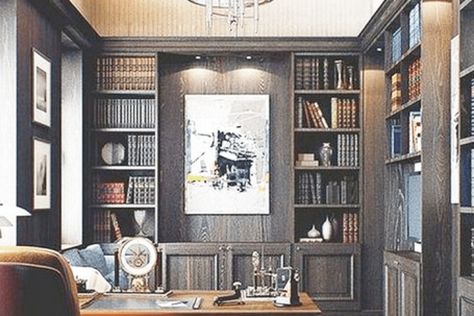 Masculine Home Offices Ideas - Home Design Masculine Home Offices, Trendy Home Office, Masculine Home Office Ideas, Masculine Home, Masculine Home Office, Masculine Office, Home Office Library, Small Lounge, Office Library