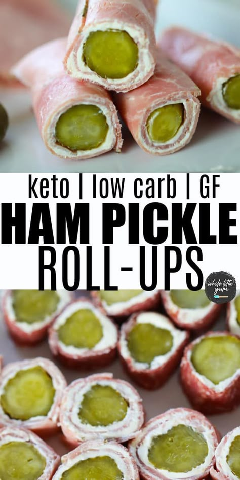 Ham and Pickle Roll-ups Ham And Pickle, Pickle Roll Ups, No Carb Snacks, Beach Snacks, Boiled Egg Diet, Carb Snacks, Low Carb Foods, Keto Recipes Dinner, Keto Foods