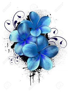 Plumeria Flower Tattoos, Blue Flower Tattoos, Hawaiian Flower Tattoos, Plumeria Tattoo, Tatoo 3d, Tattoo Wallpaper, Realistic Fake Tattoos, Hawaiian Tattoo, Tatuaje A Color