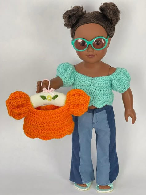 Crochet 18inch Doll Clothes Free Pattern, Crochet Doll Accessories Free Patterns, American Girl Doll Crochet Patterns Free, American Girl Crochet Free Patterns, Crochet American Girl Doll Clothes Free, Crochet American Girl Doll Clothes, Dress Pattern Ideas, Crochet Dolls Clothes, Dress Design Ideas