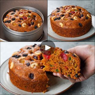 Plum Cake Recipe Easy, Christmas Plum Cake Recipe, Plum Cake Recipe, Cake Recipe Eggless, Cake Recipes Without Oven, Cake Without Oven, Easy Pudding Recipes, Christmas Fruit Cake, Homemade Bakery