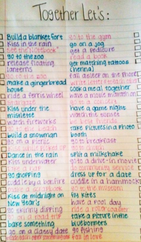 Cute to do list Boyfriend Relationships, Relationship Bucket List, Make A Gingerbread House, Kissing In The Rain, Cute Date Ideas, Dating Humor Quotes, Together Lets, Boyfriend Diy