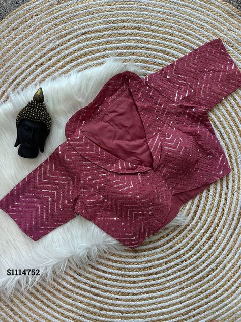 Single Colour Blouse Design, Front Hook Blouse Designs, Front Neck Design For Blouse, Sequence Blouse Design, Colour Blouse Designs, Hakoba Blouse, Princess Cut Blouse Design, Normal Blouse, Sequence Blouse