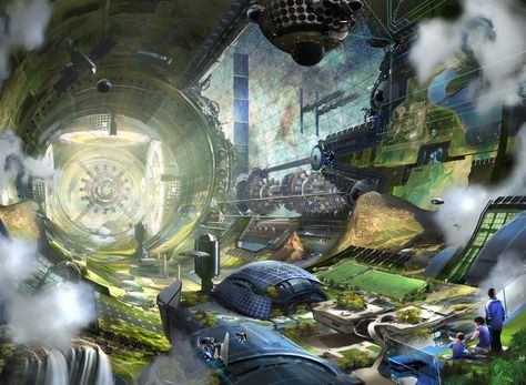 Colony Ship by Stephan Martinière Colony Ship, Space Colony, Hard Science Fiction, Art Spatial, Scifi Art, Sci Fi Environment, Planets Art, Science Fiction Art, Fantasy Artist