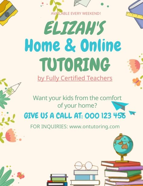 Home Tution Advertising, Classes Advertisement Ideas, Private Lessons Flyer, Home Tutor Poster, Tutor Flyer Design, Tutor Poster Design, Tutoring Poster Design, Tutoring Advertisement Ideas, Private Tutoring Flyer