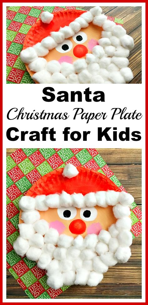 This Santa Christmas paper plate craft is an inexpensive and fun kids craft for the holidays! It'd be a great Christmas break activity for kids of all ages! Santa Paper Plate, Paper Plate Craft, Paper Plate Crafts For Kids, Christmas Paper Plates, Christmas Crafts For Kids To Make, Christmas Arts And Crafts, Holiday Crafts For Kids, Christmas Paper Crafts, Paper Plate Crafts