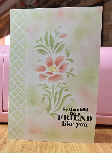 Bodacious Blooms Stencil, Gina K Bodacious Blooms, Stencil Cards, Layering Stencils, Gina K Designs, Gina K, Friendship Cards, Handmade Cards, Card Ideas