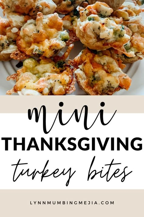 These Mini Leftover Thanksgiving Turkey Bites have an amazingly flaky crust, soft mashed potatoes, savoury creamy turkey and veggies and melted golden cheese top! These little Thanksgiving leftover bites are a great overall snack or appetizer that you can even make when it’s not Thanksgiving or the holidays! #leftoverthanksgivingrecipes #thanksgivingrecipes #leftoverthanksgivingideas #turkeyrecipes #easyappetizerrecipes Turkey Bites, Mini Thanksgiving, Turkey Appetizers, Thanksgiving Potluck, Leftover Thanksgiving, Thanksgiving Leftover, Friendsgiving Food, Thanksgiving Leftover Recipes, Thanksgiving Turkey Leftovers