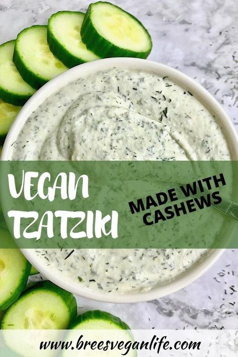 Vegan Tzatziki, Vegan Dip, Vegan Sauces, Tzatziki Sauce, Raw Food Diet, Raw Vegan Recipes, Vegan Condiments, Vegan Foods, Jamie Oliver