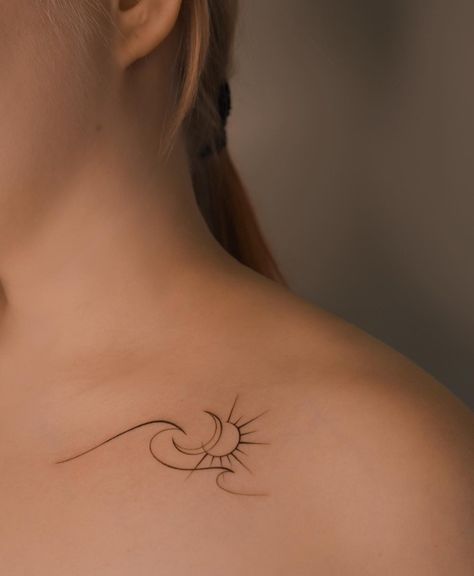 Fineline Tattoos For Women, Minimalist Tattoo Ideas With Meaning, Fineline Tattoo Minimalist, Simple Wave Tattoo, Tattoo Ideas With Meaning, Wave Tattoo Design, Minimalist Tattoo Ideas, Tattoo Aesthetic, Explore Tattoo