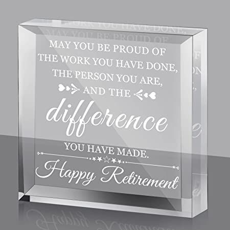 Happy Retirement Gifts for Men Women May Be Proud of The Work Have Done Keepsake and Paperweight Retirement Plaque Inspirational Gifts for Retired Teacher Police Firefighter (Simple Style) Happy Retirement Decorations, Retirement Plaque, Retirement Plaques, Retirement Gifts For Men, Retired Teacher, Work Anniversary, Boss' Day, Retirement Gifts For Women, Teacher Retirement