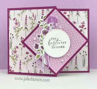 Su Dainty Flowers Cards, Stampin Up Scrap Paper Cards, Julie Davison Stampin Up Card Tutorials, Stampin Up Card Ideas Using Dsp, Su Dainty Flowers Dsp, Dainty Delights Stampin Up Cards, Dainty Flowers Dsp Stampin Up Cards, Diamond Z Fold Card, Stampin Up 2023 Cards