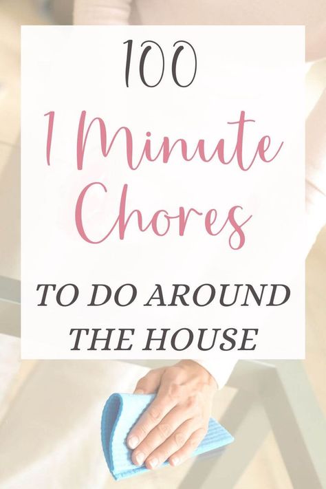 Easy daily chores to keep your house clean. This household chores list covers 100 quick chores to do around the house. Each cleaning task takes you one minute or less. They are simple and quick chores for adults and kids. Chores For Adults, Household Chores List, House Chores List, Teen Chore Chart, Adult Chore Chart, Cleaning Lists, Weekend Chores, Chores List, Family Chore Chart