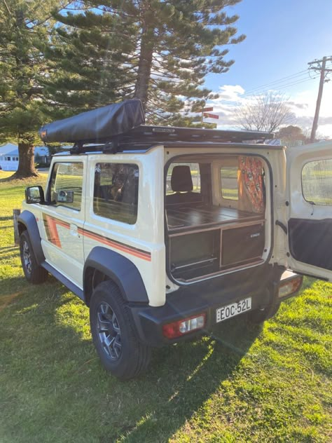 suzuki jimny fitout Jeep Camper Conversion, Suzuki Jeep, Jimny Camping, Jimny Suzuki Modified, Suzuki Jimny Aesthetic, Suzuki Jimny Interior, New Suzuki Jimny, Camping 4x4, Jimny 4x4