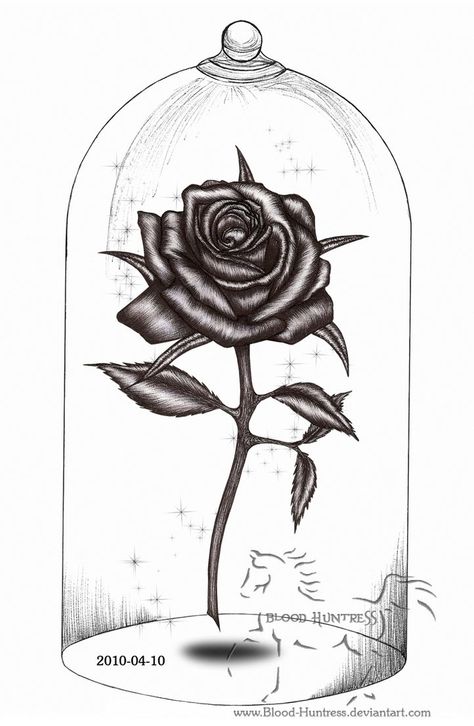 Beauty and the beast Rose Pen Drawing, Beauty And The Beast Drawing, Rose Drawings, Plants Drawings, Beast's Castle, Catrina Tattoo, Art Trippy, Images Disney, Gothic Rose