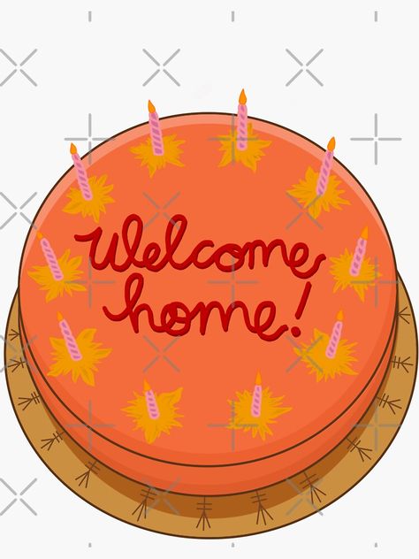 "Coraline Welcome Home Cake" Sticker by miettapaloma | Redbubble Coraline Cake Drawing, Coraline Rug, Coraline Welcome Home Cake, Coraline Drawings, Coraline Design, Coraline Cake, Welcome Home Cake, Spooky Drawings, Welcome Home Cakes