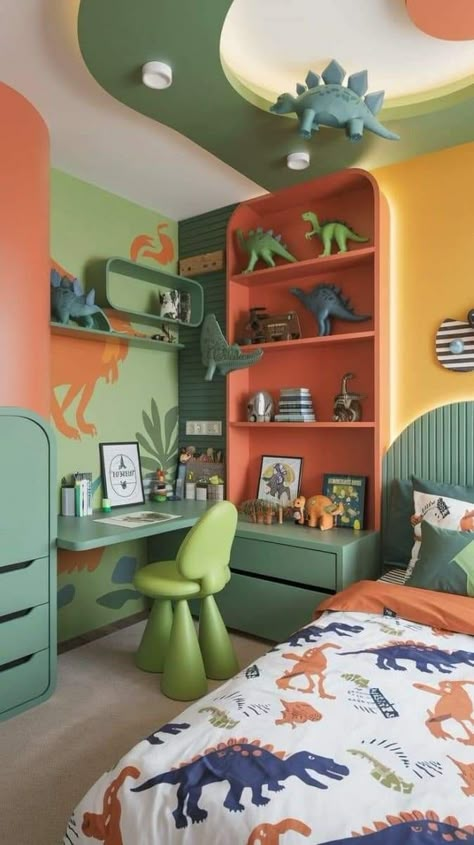 3 Year Boy Room Ideas, Green Little Boys Room, Kids Bedroom Designs Boys, Green Kids Room Boys, Kid Bedroom Ideas For Boys, Boy Room Decor Ideas For Kids, Green Childrens Bedroom, Young Boy Room Ideas, Boys Bedroom Decor Ideas For Kids