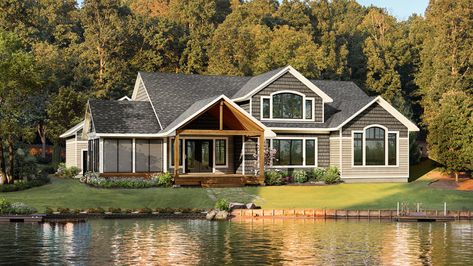 Beaver Homes And Cottages, Beaver Homes, Muskoka Cottage, Cottage Floor Plans, Exterior Rendering, Open Concept Floor Plans, Lake House Plans, Cottage Plan, Dream Cottage