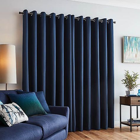 Curtains Dunelm, Navy Curtains, Blue Blackout Curtains, Blackout Curtains Bedroom, Wave Curtains, Eyelet Curtains, Insulated Curtains, Curtain Sizes, Blue Curtains